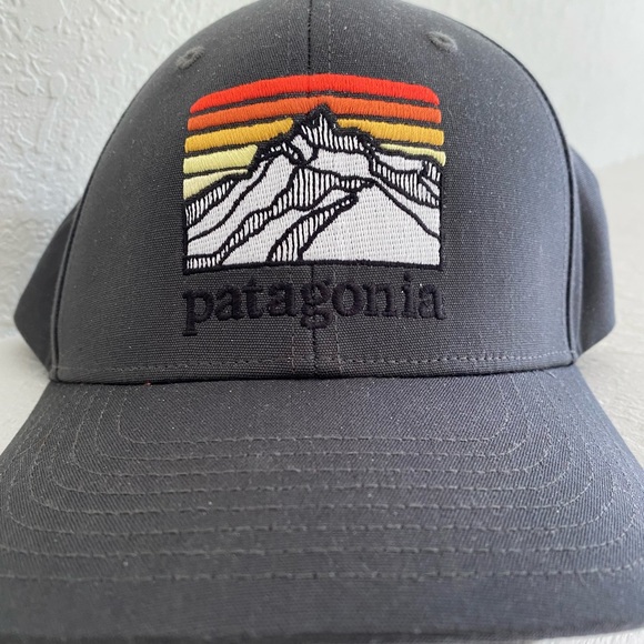 Patagonia Black Text Used Rare Cap Snapback - Picture 1 of 4